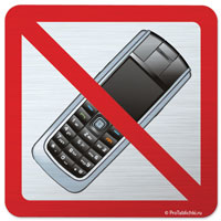 Металлическая табличка «Выключите мобильный телефон!»